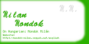 milan mondok business card